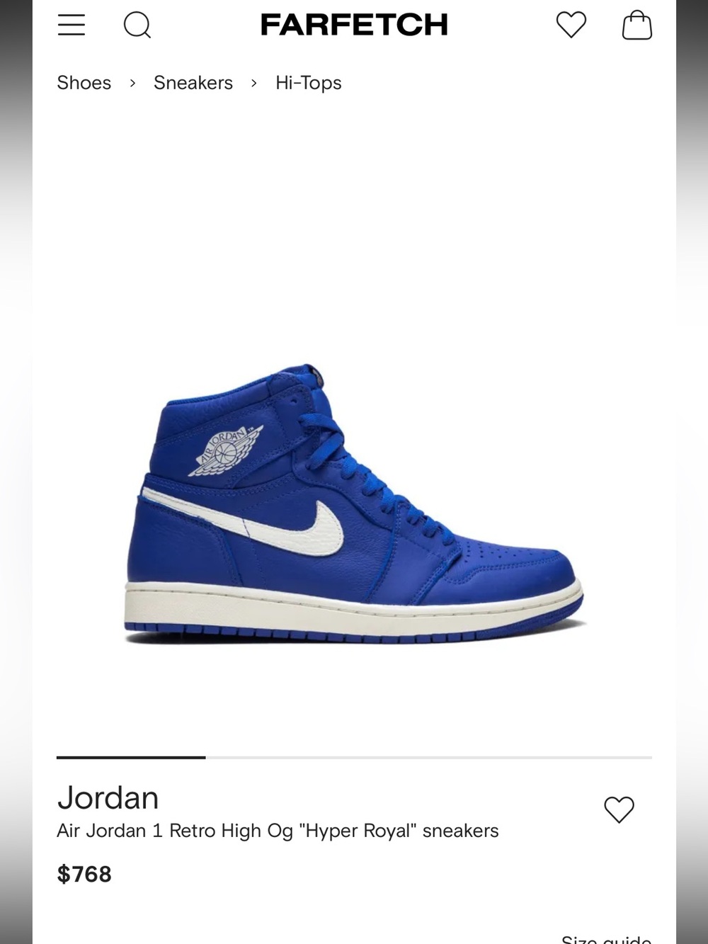 Nike Air Jordan 1 Retro High Og "Hyper Royal" sneakers